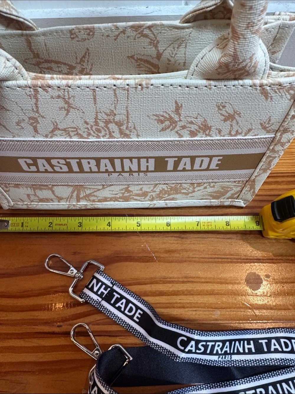 Cream Canvas Tote with Branded Strap